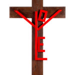 Croce LOVE 2 legno scuro