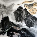 Liu Gang, Cuore nuvoloso, pittura cinese, cm. 81.5×81.5, 2022